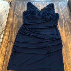 Blue sleeveless fitted dress size 12